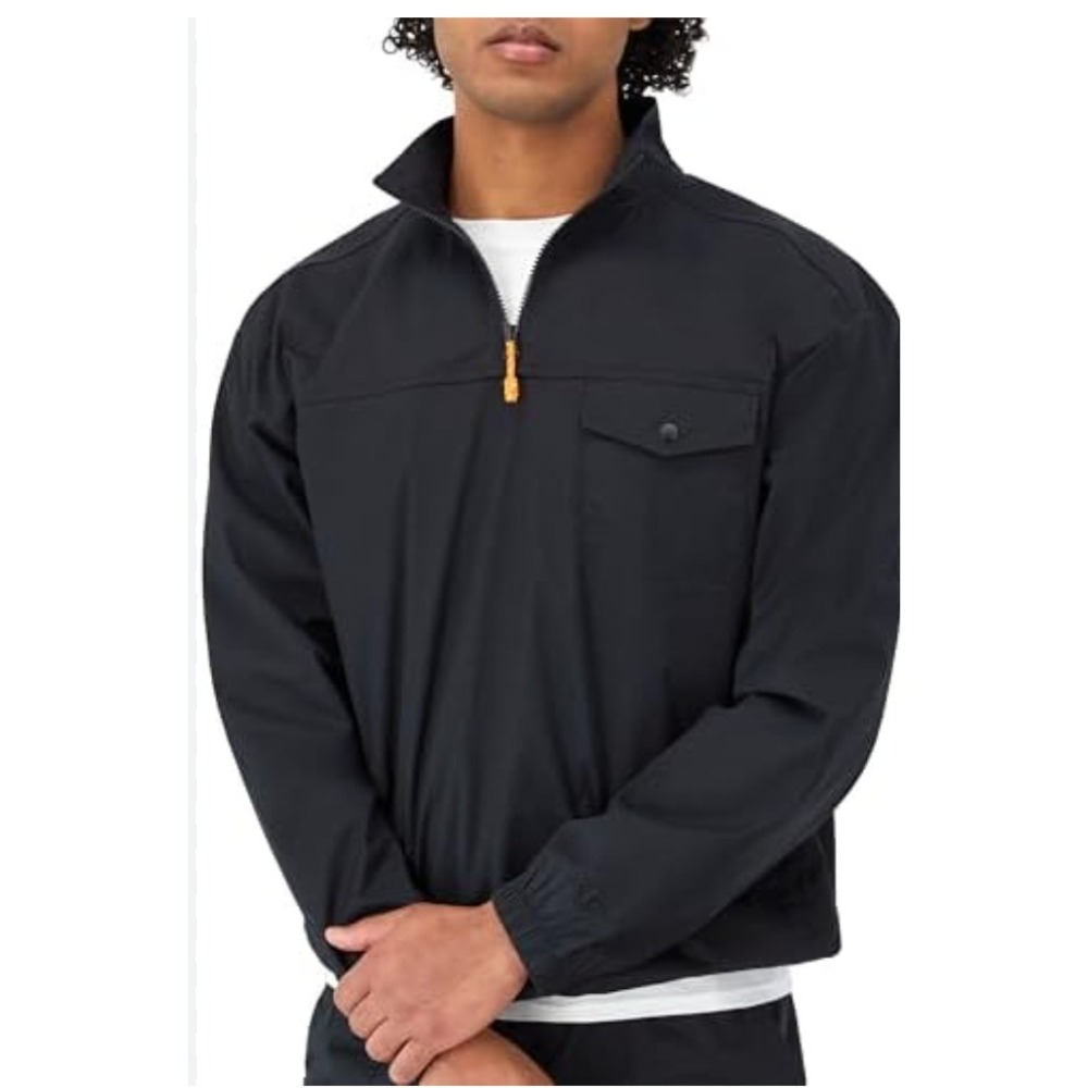 Champion Womens Black Quarter Zip Windbreaker Jacket S96570 Stretch Mesh Lined M